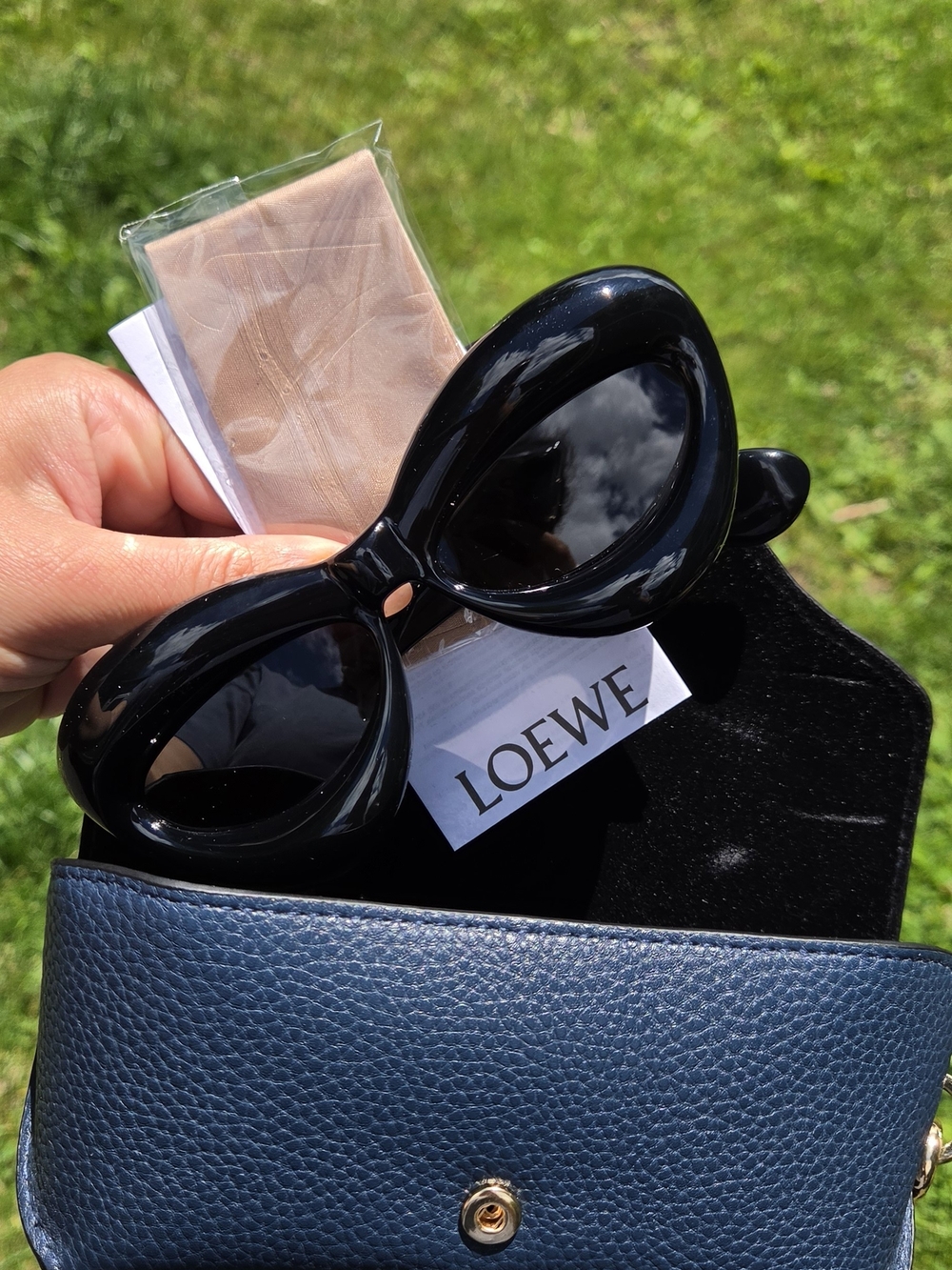 Loewe Glossy Black Oversized Cat-Eye Sunglasses